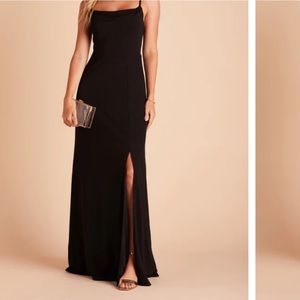 Birdy Grey Ash Black Crepe Bridesmaid Dress Size Small